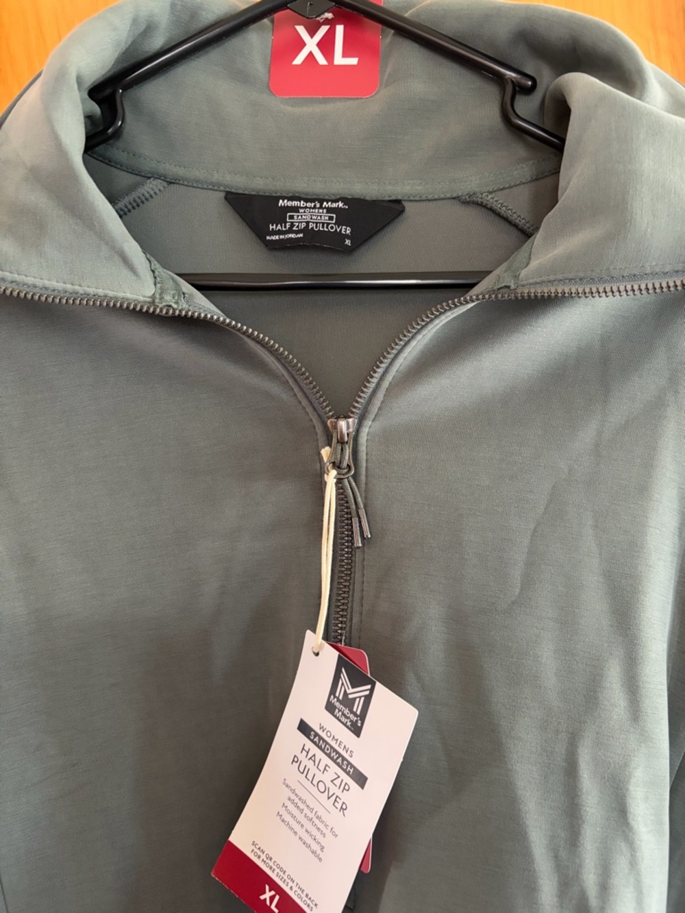 Half-Zip Pullover Sweatshirt in Sage Green - Picture 3 of 4